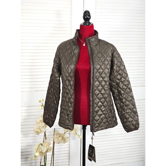 NWD Rainforest Women’s Brown Polyester Thermoluxe Puffer Jacket Size Small 1753 - Picture 4 of 14